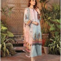 Premium Pakistani Embroidered 3 Piece Lawn Dress For Women – Elegant Pastel Collection